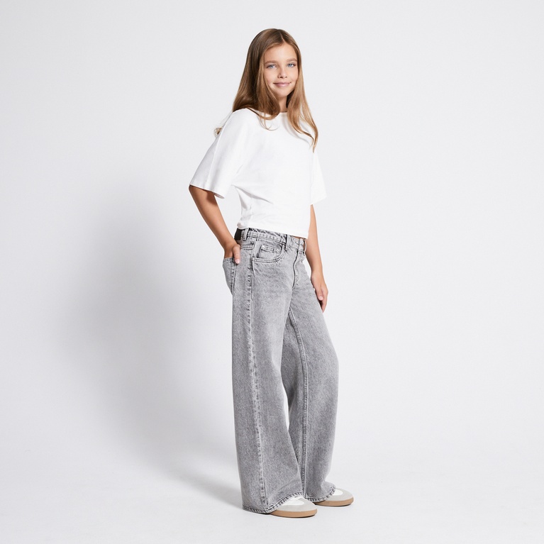 Mid waist wide jeans "Optiwide star" Grey